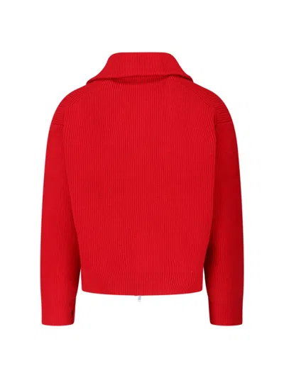 Studio Nicholson Classic Knit Sweater In Rich Red Hue In Red