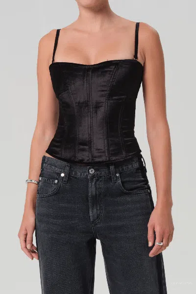 Citizen Of Humanity Darya Corset Top In Black In Black
