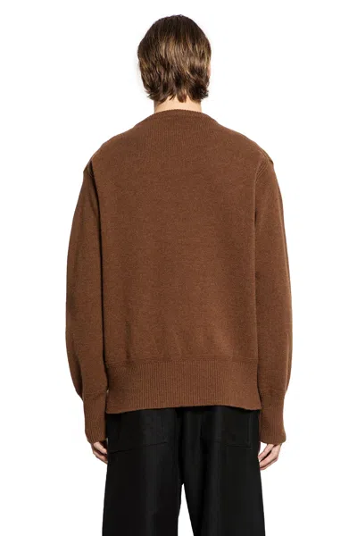 Taiga Takahashi Lot.507 Athletic Crewneck Sweater In Brown