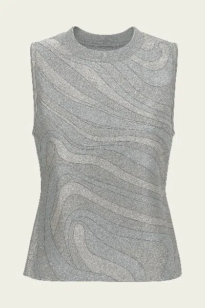 Pucci Iride-print Sleeveless T-shirt In Argento In Gray