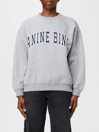 Anine Bing Ribbed Neck Sweatshirt Spencer In Gray