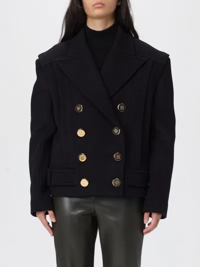 Balmain Tailored Coat With Double-breasted Design In Black