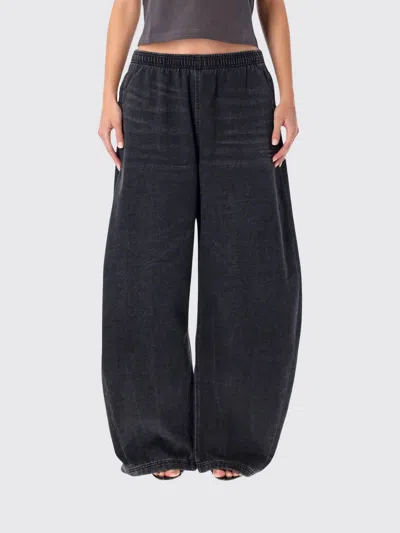 Alexander Wang Pantalone Jogging In Misto Cotone Nero Donna In Black