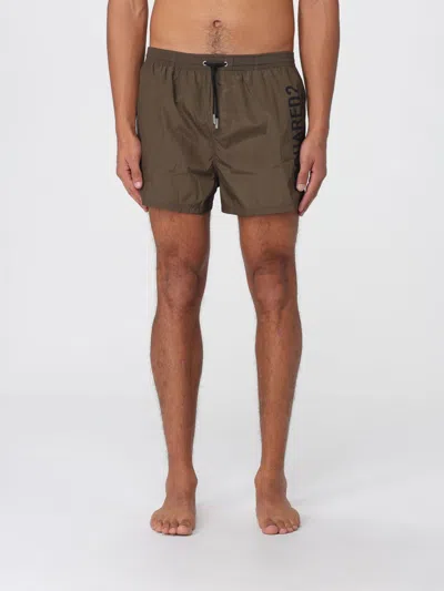 Dsquared2 Swimshorts With Side Contrasting Bands In Green