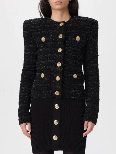 Balmain Buttoned Tweed Jacket In Black