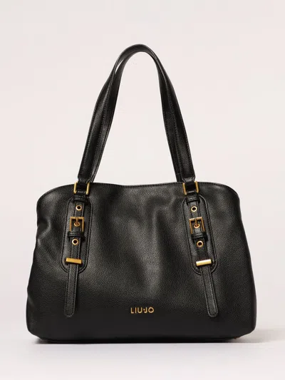 Liu •jo Medium Satchel Bag Buckle Accents In Black