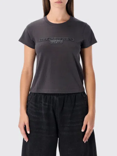 Alexander Wang Embossed Logo T-shirt In Black