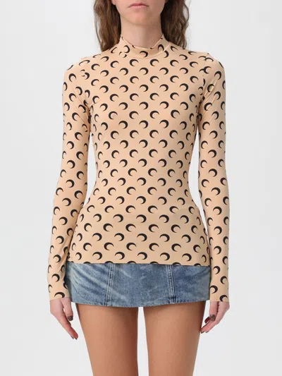 Marine Serre All-over Printed Moon Pattern T-shirt In Black