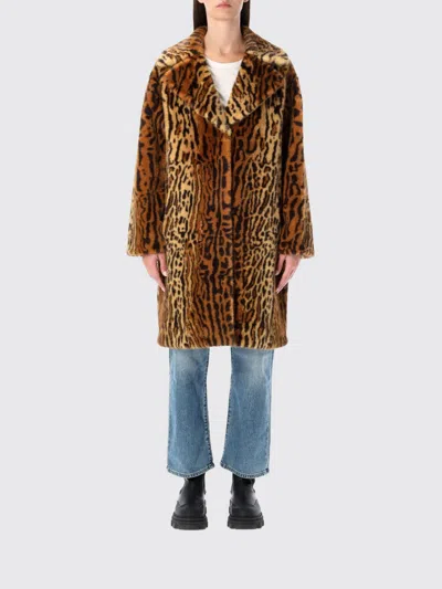 Stand Studio Marcelline Faux Fur Long Coat In Brown