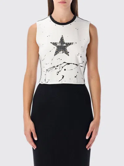 Dolce & Gabbana Jersey Sleeveless T-shirt With Print In White