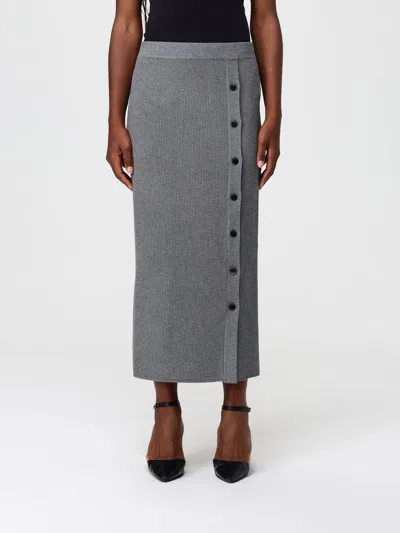 Liu •jo Liu Jo Gray Knit Midi Skirt In Gray