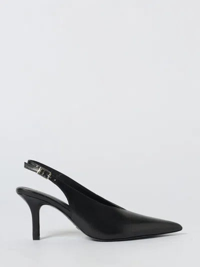 Patrizia Pepe Leather Slingback Shoes With Heel In Black