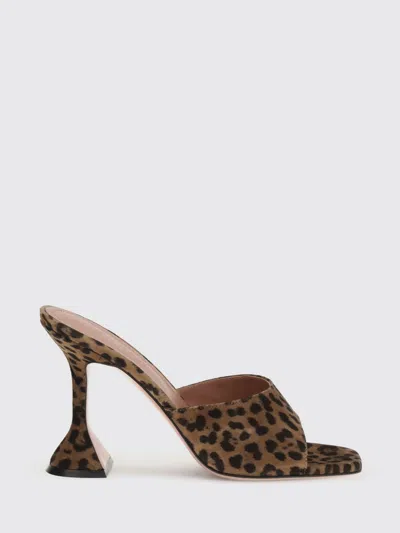 Amina Muaddi Brown Pumps With Distinctive Heel And Modern Silhouette In Brown