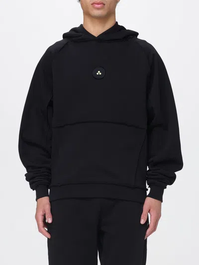 Peuterey Ribbed Knit Hoodie With Polished Finish In Multi
