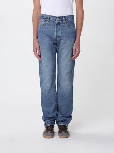 Levi's Blue Cotton Denim 501 Jeans In Blue