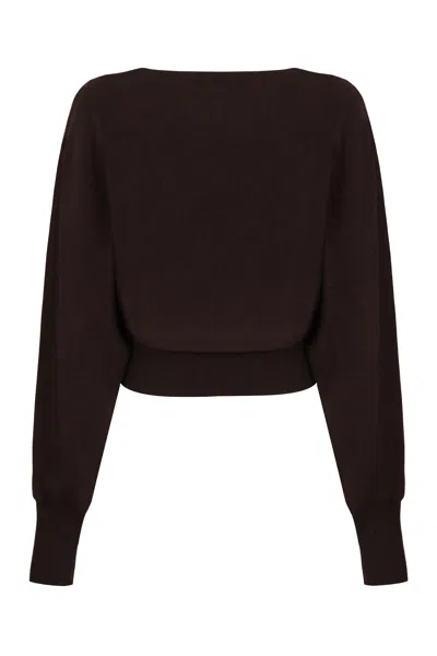 Alberta Ferretti Alberta Ferreti Sweater In Mixed Wool In Brown
