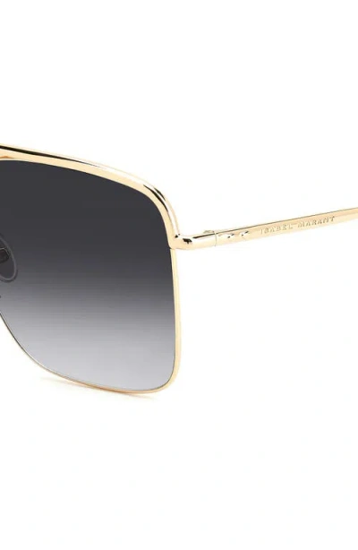 Isabel Marant Wild Metal 62mm Gradient Oversize Rectangular Sunglasses
