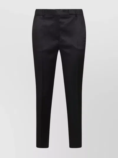 Incotex Relaxed Trousers With Satin Finish And Pockets In Black