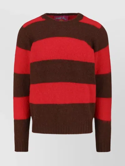 Howlin' Striped Crewneck Sweater Long Sleeves In Red