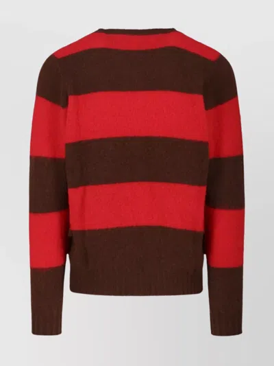 Howlin' Striped Crewneck Sweater Long Sleeves In Red