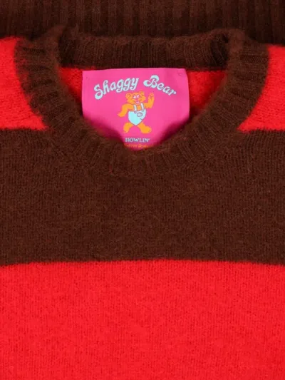 Howlin' Striped Crewneck Sweater Long Sleeves In Red