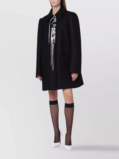 Dries Van Noten Structured White Jacket With High Shoulder Pads And Elegant Collar In Black