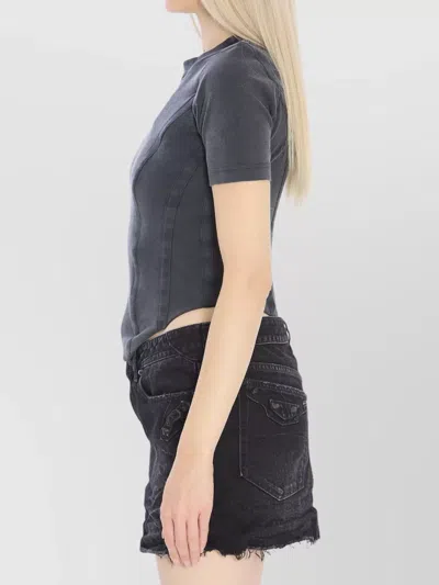 Balenciaga Washed Black Corset-style T-shirt In Gray