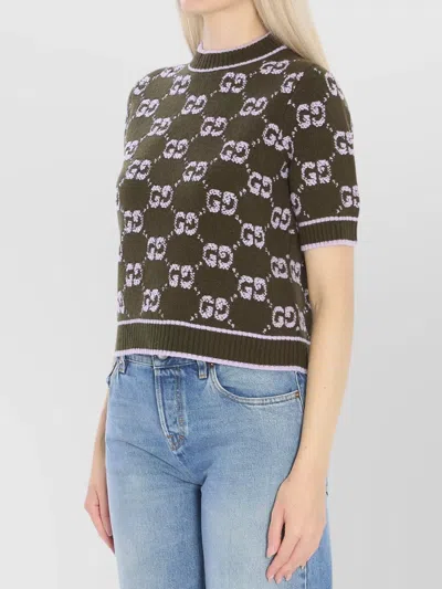 Gucci Embroidered Wool Sweater In Green