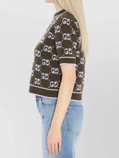 Gucci Embroidered Wool Sweater In Green