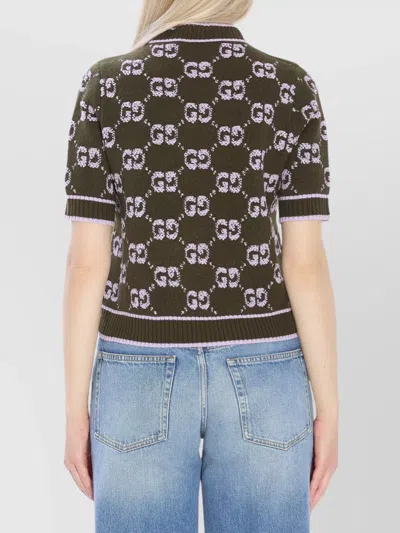 Gucci Embroidered Wool Sweater In Green