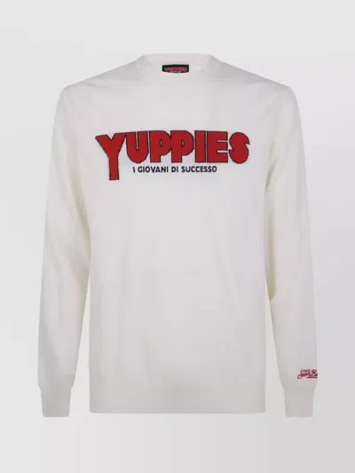 Mc2 Saint Barth Crew Neck Graphic Print Long Sleeve Sweatshirt In Neutral