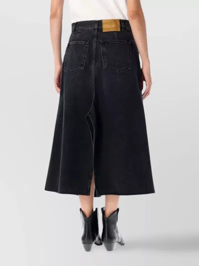 Amiri Wide-leg Denim Shorts Featuring Five-pocket Design In Black
