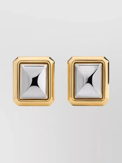 Jacquemus Les Pendants Carre Metallic Earings With Rear Closure And Square Design In Brass Woman In Gold