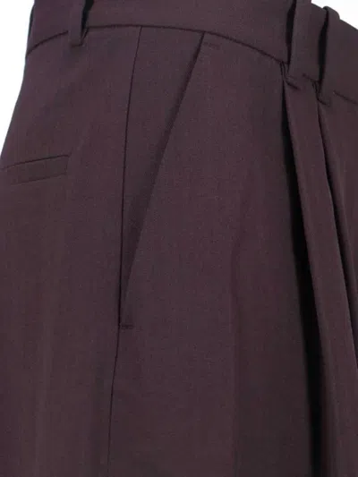 Studio Nicholson Straight Trousers With Pleats And Pockets In Brown