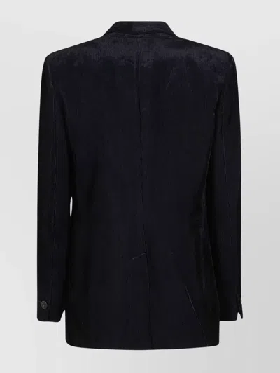 Forte Forte Tailored Black Acetate Jacket With Notched Lapels And Single-button Closure In Black