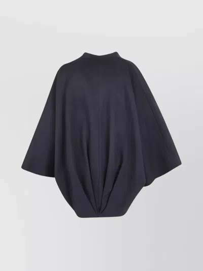 Balmain Belted Oversized Coat Draped Back In Blue