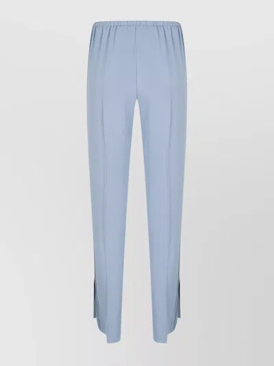 Forte Forte Relaxed-fit Blue Trousers With Straight Leg Design And Subtle Sheen In Blue