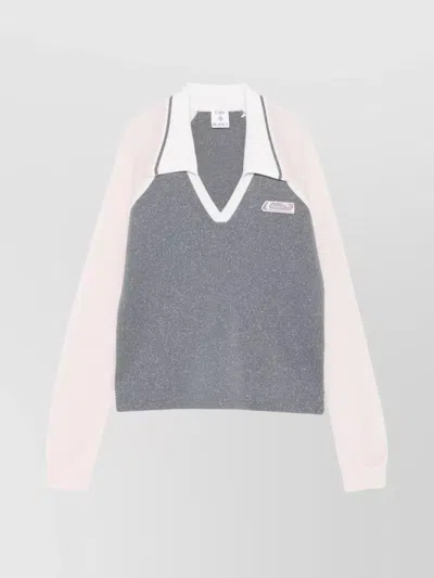 Casablanca Long Sleeve Tennis Polo Shirt In Gray