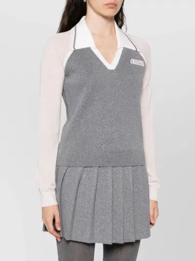 Casablanca Long Sleeve Tennis Polo Shirt In Gray