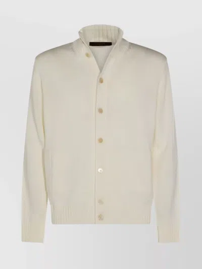 Zanone Minimalist Knit Sweater With Timeless Silhouette In White