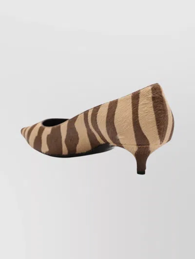 Jimmy Choo Animal Print Kitten Heel Pointed Toe Pumps In Brown