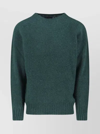 Howlin' Classic Knit Sweater With Ribbed Details In Rich Green In Green