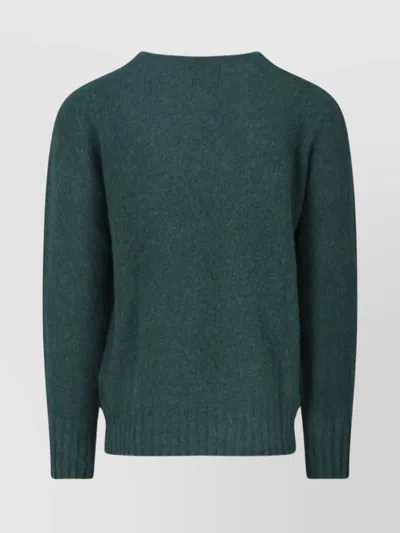 Howlin' Classic Knit Sweater With Ribbed Details In Rich Green In Green