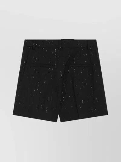 Max Mara Shorts With Pinstripe-effect Micro Sequins In Black