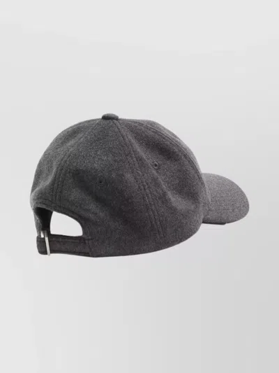 Jacquemus Cashmere Cap Curved Brim In Gray