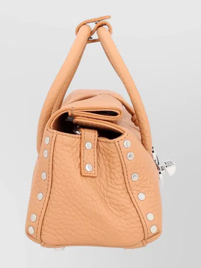 Zanellato Textured Shoulder Bag Adjustable Strap In Neutral