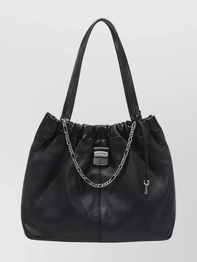 Marc Jacobs Leather Shoulder Bag With Chain And Straps In Black