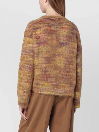 Roberto Collina Yarn Sweater With Long Sleeves And Round Neck In Gold