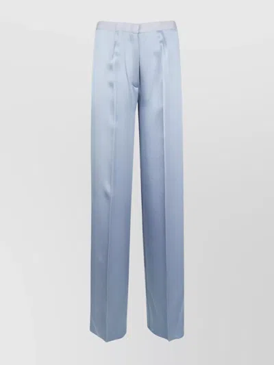 Forte Forte Tailored Blue Trousers With Subtle Pleats And Smooth Finish In Blue
