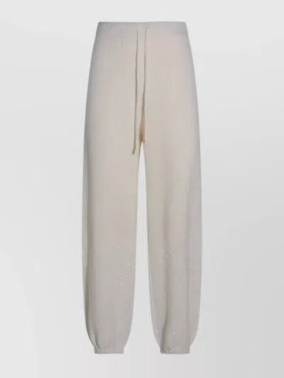 Fabiana Filippi Relaxed Trousers With Glitter And Cuffs In Neutral